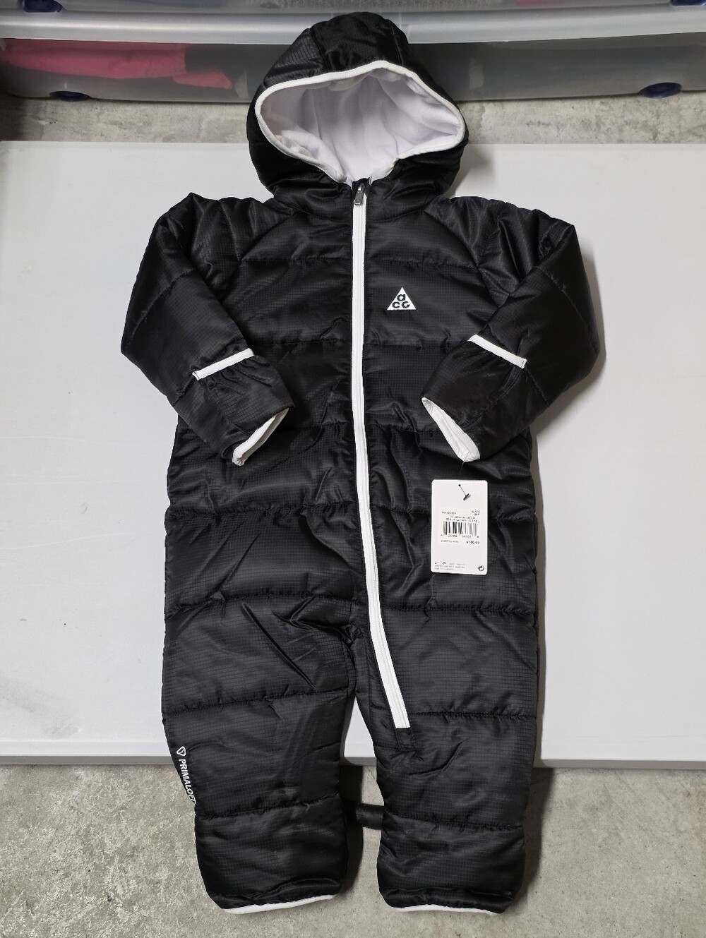 Nike ACG Baby Black Hooded Insulated Full Zip Snowsuit 24 Months